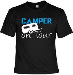 Camping Sprüche T-Shirt - Bekleidung Camper : Camper on Tour - lustige Campingplatz Ausrüstung Gr: 4XL von Goodman Design
