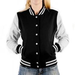 College Damen Jacke Sweatjacke Marilyn Rockerbilly Baseball-Jacken Übergangsjacke Damen Jacke Biker Jacke Farbe: schwarz Gr: M von Goodman Design