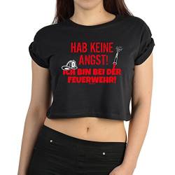 Cooles Damen Feuerwehr T-Shirt/Crop Top : Hab Keine/Hab Keine Angst Feuerwehr - Frauen Feuerwehr Farbe: schwarz Gr: M von Goodman Design