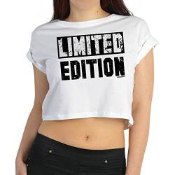 Crop Top Coole Sprüche Motiv - Bauchfreies Shirt Damen/Mädchen : Limited Edition - Funshirt Frauen Farbe: Weiss Gr: M von Goodman Design