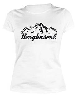 Girlie Shirt T-Shirt für Damen Berghaserl für Wanderer Wandern Berge Natur Sommershirt Damenshirt Frauenshirt von Goodman Design