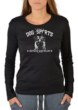 Hundesport Langarm Damen T-Shirt Dog Sport Deutscher Schäferhund Langarmshirt für Hundebesitzer Longshirt für Frauen Leiberl Dog Hund von Goodman Design