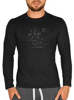 Langarm Herren T-Shirt USA Biker Motiv Living Legends Bike Langarmshirt für Biker Rock Longshirt für Männer Männershirt Laiberl Leiberl von Goodman Design