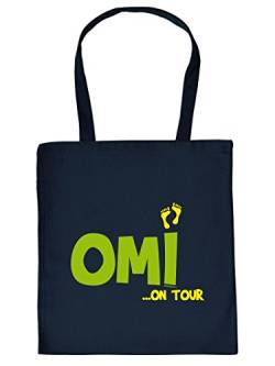 Lustige Einkaufstasche Geschenk Oma : Omi / Omi on Tour - Goodman Design - coole Geschenkverpackung Farbe: navy-blau von Goodman Design