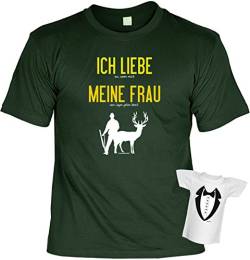 Lustiges Jäger Geschenk Set - T-Shirt + Flaschenshirt : Ich Liebe es - T-Shirt Jäger Geschenkset Gr: XL Farbe: dunkelgrün von Goodman Design