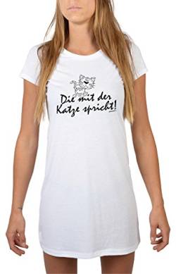 Nachtwäsche lustiges Tiermotiv Nachthemd Die mit der Katze spricht! Mädchen Schlafanzug Pyjama für Jugendliche Geschenkidee für Frauen Mama Oma von Goodman Design