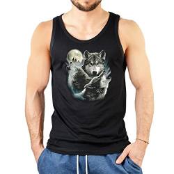 Wolf Motiv Träger Shirt : 3 Wölfe - Herren Trägershirt Farbe: schwarz Gr: XXL von Goodman Design