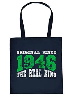 zum 75. Geburtstag Geschenk für Oma Tasche Original seit 1946 The real King Baumwolltasche für Opa zum 75 Geburtstag von Goodman Design