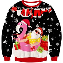 Goodstoworld Ugly Christmas Sweater 3D Weihnachtsmann Weihnachtspullover Herren Damen Xmas Pullover Hässliche Lustige Neuheit Strickpullover Pärchen Partner Sweater S von Goodstoworld