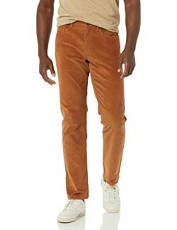 Goodthreads Herren 5-Pocket-Cordhose, Komfortabler Stretch, Gerade Geschnitten, Toffee Braun, 28W / 34L von Goodthreads