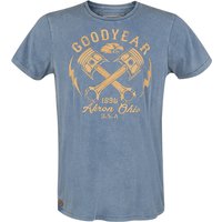 GoodYear - Rockabilly T-Shirt - Meaford - S bis XXL - für Männer - Größe L - hellblau von Goodyear