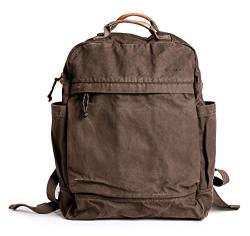 Gootium Canvas Rucksack für Frauen Vintage Stil Outdoor Reisetasche Herren Casual Daypack Tuch Reißverschluss Rucksack Umber von Gootium