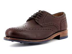 Gordon & Bros Levet 2318 Flex N Rahmengenähter Herren Derby Schnürhalbschuh, Full Brogue, Flexible Goodyear Welted Sohle für perfekten Laufkomfort, für Business, Freizeit Braun (Hasset), EU 45 von Gordon & Bros