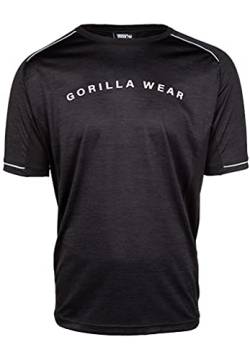 Gorilla Wear - Fremont T-Shirt - Schwarz/Weiß - Bodybuilding Sport Alltag Freizeit mit Logo Aufdruck leicht und bequem für optimale Bewegung aus Polyester, M von Gorilla Wear