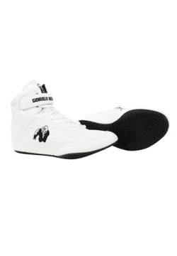 Gorilla Wear - High Tops Black Weiß - Bodybuilding und Fitness Schuhe mit Logo leicht bequem perfekt für Gym Sport Krafttraining Polyester PU, 36 von Gorilla Wear