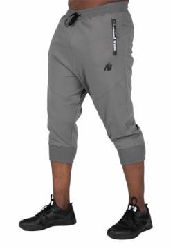 Gorilla Wear - Knoxville 3/4 Sweatpants - Grau - Jogginghose Absolute Bewegungsfreiheit zum Sport Bodybuildung mit Logo leicht und bequem, L von Gorilla Wear