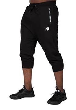 Gorilla Wear - Knoxville 3/4 Sweatpants - Schwarz - Jogginghose Absolute Bewegungsfreiheit zum Sport Bodybuildung mit Logo leicht und bequem, S von Gorilla Wear