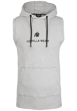 Gorilla Wear - Lincoln Sleeveless Hoodie - Grau - Bodybuilding Sport Alltag Freizeit mit Logo Aufdruck leicht und bequem für optimale Bewegung aus Baumwolle und Spandex, XL von Gorilla Wear