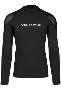 Gorilla Wear - Lorenzo Performance Long Sleeve - Schwarz - Langarm Oberteil Lange Ärmel schweißableitend zum Laufen joggen Sport Enge Passform Kompression mit Logo Polyester Elasthan, 3XL von Gorilla Wear