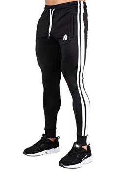 Gorilla Wear - Riverside Track Pants - Schwarz - Bodybuilding Sport Alltag Freizeit mit Logo Aufdruck leicht und bequem für optimale Bewegung aus Polyester Elasthan, 3XL von Gorilla Wear