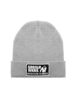 Gorilla Wear - Vermont Beanie - Grau - Bodybuilding Sport Alltag Freizeit mit Logo gestickt leicht aus Acrylwolle von Gorilla Wear