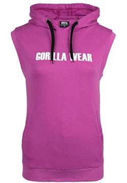 Gorilla Wear - Virginia Sleeveless Hoodie - Lila - Bodybuilding Sport Alltag Freizeit mit Logo Aufdruck leicht und bequem für optimale Bewegung aus Baumwolle Polyester, XL von Gorilla Wear