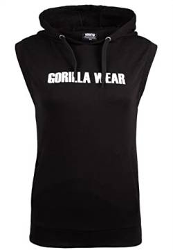 Gorilla Wear - Virginia Sleeveless Hoodie - Schwarz - Bodybuilding Sport Alltag Freizeit mit Logo Aufdruck leicht und bequem für optimale Bewegung aus Baumwolle Polyester, S von Gorilla Wear