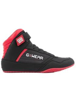 Gwear Classic High Tops - Bodybuilding und Fitness Schuhe mit Logo leicht bequem perfekt für Gym Sport Krafttraining (schwarz / rot, EU Schuhgrößensystem, Erwachsene, Herren, Numerisch, M, 41) von Gorilla Wear