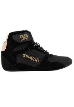 Gwear Pro High Tops Rot/Schwarz - Bodybuilding und Fitness Schuhe mit Logo leicht bequem perfekt für Gym Sport Krafttraining (Schwarz/Gold, EU Schuhgrößensystem, Erwachsene, Numerisch, M, 39) von Gorilla Wear