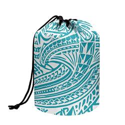 Goronwyfloyd Make-up-Tasche, tragbare Kosmetiktasche für Frauen und Mädchen, Make-up-Tasche, Kulturbeutel für Reisen, Polynesisches Muster von Goronwyfloyd