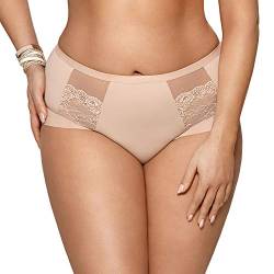 Gorsenia Dame Slip Unterhose Unterwäsche Hoher Bund K442 Luisse, Beige,XXL von Gorsenia