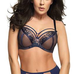 Gorsenia Damen Soft BH Softschale Bügel Große Größen K496 Paradise, Dunkelblau,75J von Gorsenia