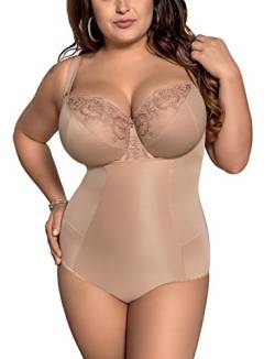 Gorsenia K148 Sanremo Shapewear Body Dame Figurbetonend Unterwäsche EU, Beige,4XL von Gorsenia