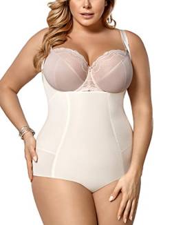 Gorsenia K148 Sanremo Shapewear Body Dame Figurbetonend Unterwäsche EU, Hellbeige,4XL von Gorsenia