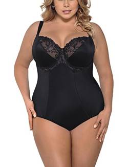 Gorsenia K356 Gala Body Dame Maxi Shapewear Stickerei Soft-Cups Regulierbar EU, Schwarz,75E von Gorsenia