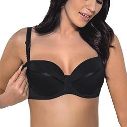 Gorsenia MK01 Ana Still-BH Dame Umstandsmode Musterlos Bügel Regulierbar EU, Schwarz,70G von Gorsenia