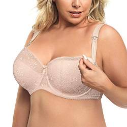 Gorsenia Still-BH Dame Umstandsmode Spitze Netz Bügel Regulierbar MK14 Mey, Beige,70H von Gorsenia