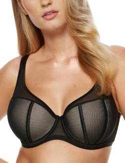 Gorteks Lara-B4 gepolsterter BH, Mesh-BH, Komfort – 85E, Schwarz von Gorteks