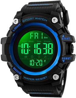 Gosasa Big Dial Digital Watch S Shock Herren Militär Armee Armbanduhr Wasserdicht LED Sport Uhren Blau von Gosasa