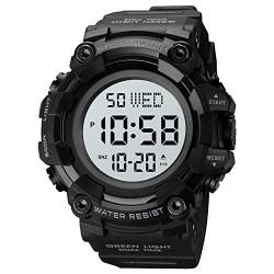 Herren-Armbanduhr, multifunktional, Militär, S-Shock, Sportuhr, LED, digital, wasserdicht, Wecker large Glänzend - Blau von Gosasa
