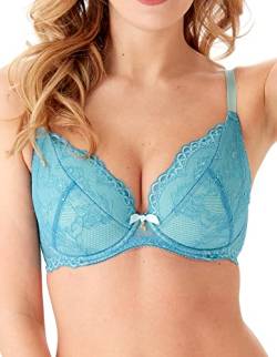 Gossard Damen Superboost Lace Padded Plunge Bra Gepolsterter BH, Ocean Blue, 36FF von Gossard