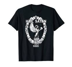 Hail Satan 666 I Frau mit Totenkopf I Satan und Death Metal T-Shirt von Goth Teufel Baphomet & Hail Satan I Damen & Herren