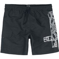 Gothicana by EMP Badeshort - Swim Shorts With Gothic Cross - M bis XXL - für Männer - Größe L - schwarz von Gothicana by EMP