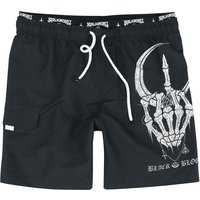 Gothicana by EMP Badeshort - Swim Shorts With Moon and Skull Hand - S bis XXL - für Männer - Größe L - schwarz von Gothicana by EMP