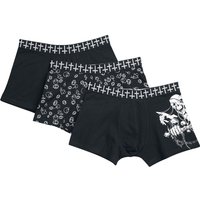 Gothicana by EMP Boxershort-Set - 3 Pack Boxershorts with Prints - S bis 4XL - für Männer - Größe XXL - schwarz von Gothicana by EMP