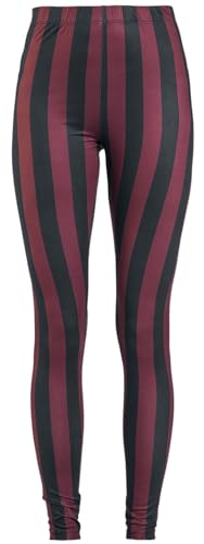 Gothicana by EMP Damen Schwarz/rot gestreifte Leggings S von Gothicana by EMP