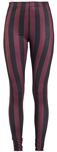 Gothicana by EMP Damen Schwarz/rot gestreifte Leggings XXL von Gothicana by EMP