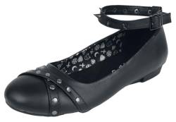 Gothicana by EMP Damen Schwarze Ballerinas mit Riemchen EU43 von Gothicana by EMP