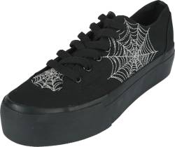 Gothicana by EMP Damen Schwarze Sneaker mit Glow in The Dark Spinnennetz-Stickerei EU39 von Gothicana by EMP