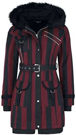 Gothicana by EMP Damen schwarz-rot gestreifte Winterjacke 3XL von Gothicana by EMP